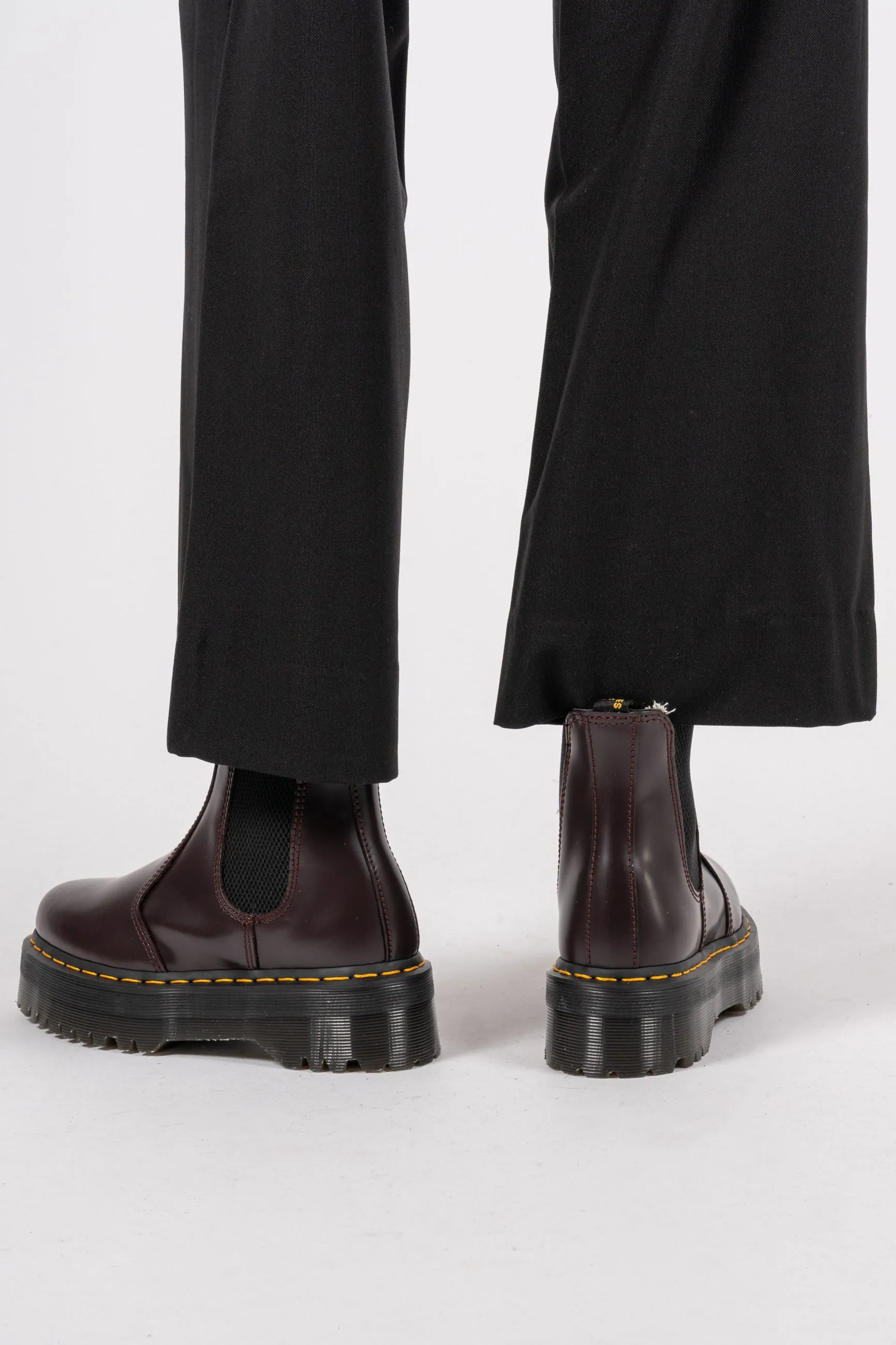 2976 Smooth Leather Platform Chelsea Boots - Burgundy Polished Smooth