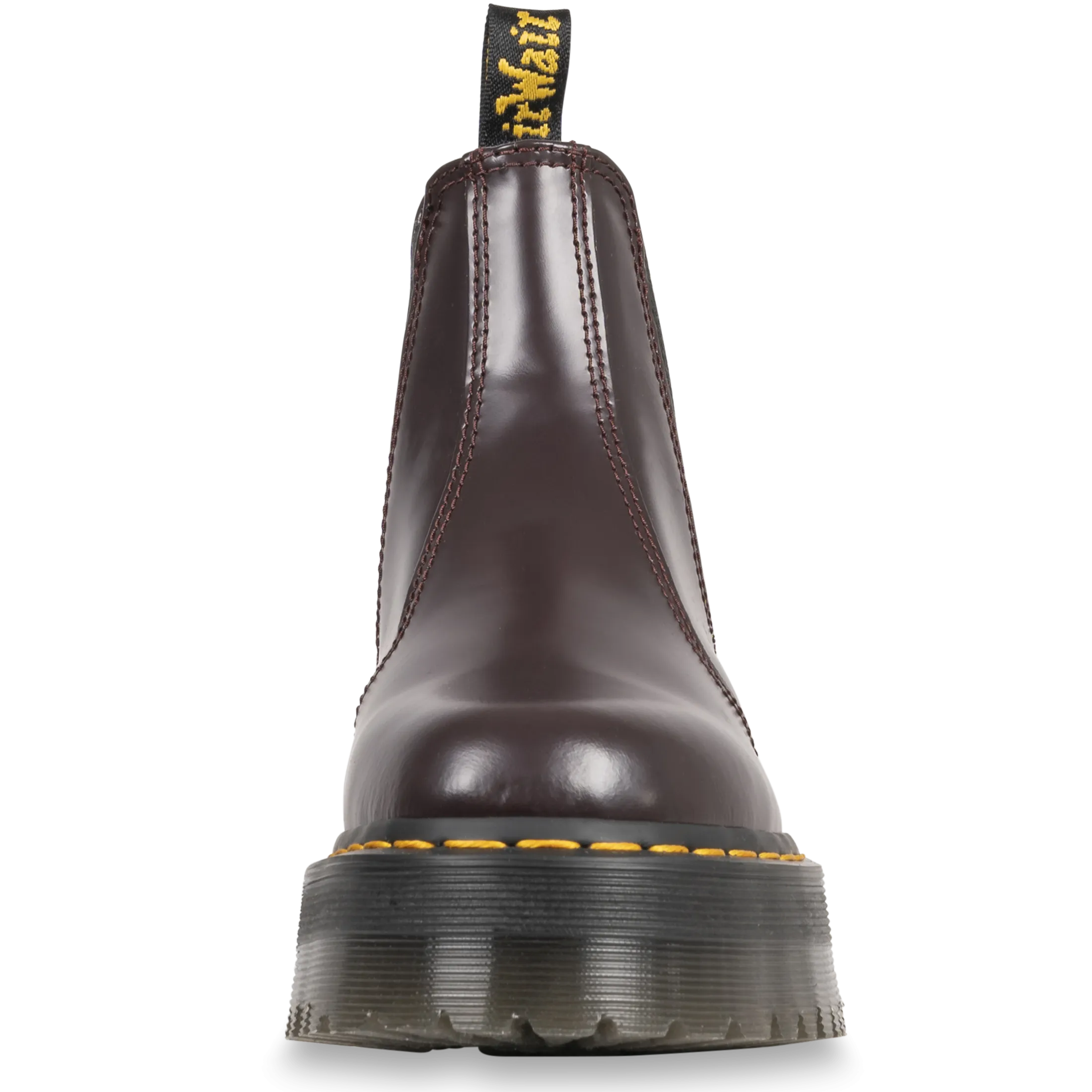 2976 Smooth Leather Platform Chelsea Boots - Burgundy Polished Smooth