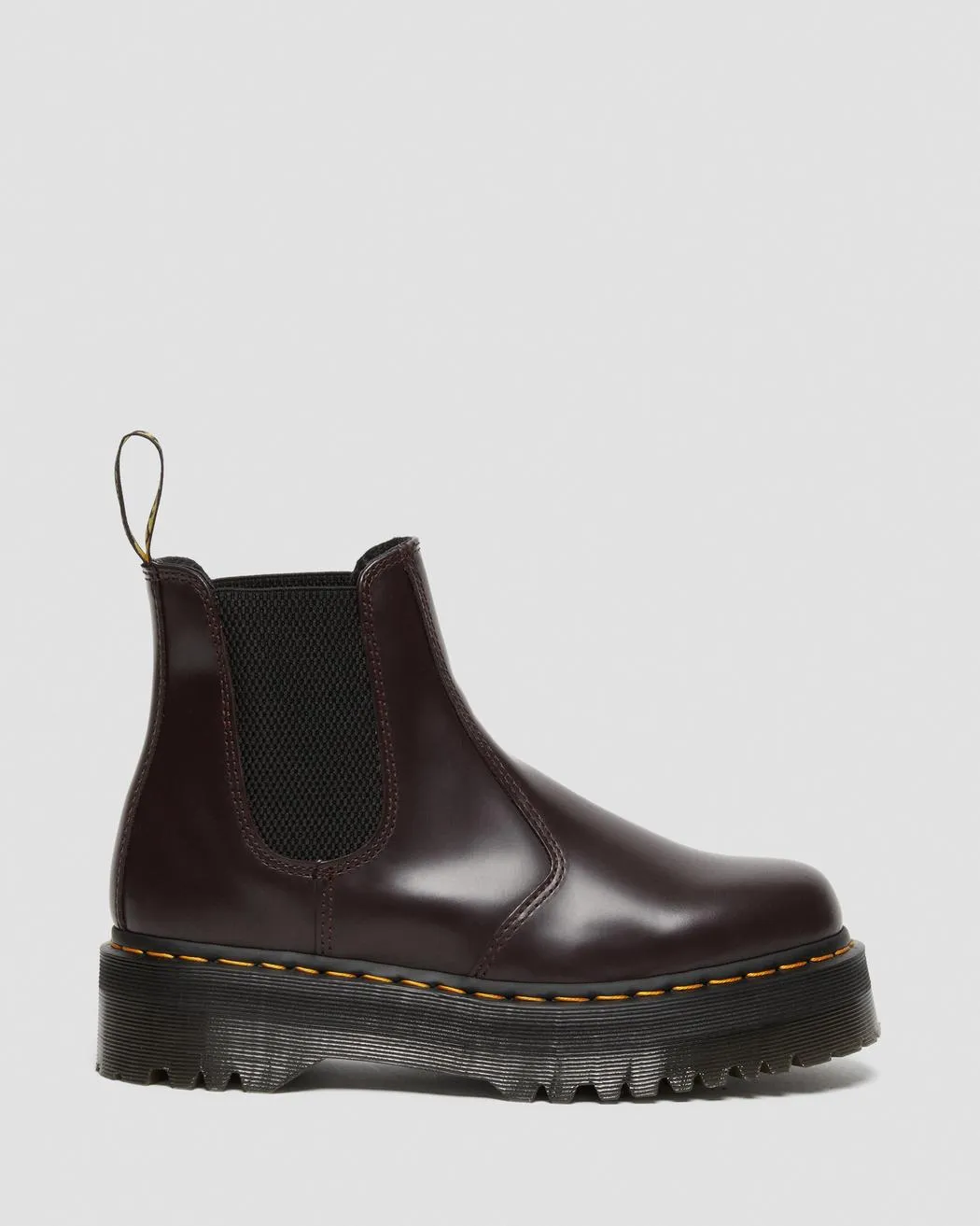 2976 Smooth Leather Platform Chelsea Boots - Burgundy Polished Smooth