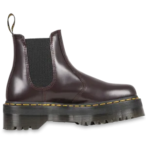 2976 Smooth Leather Platform Chelsea Boots - Burgundy Polished Smooth