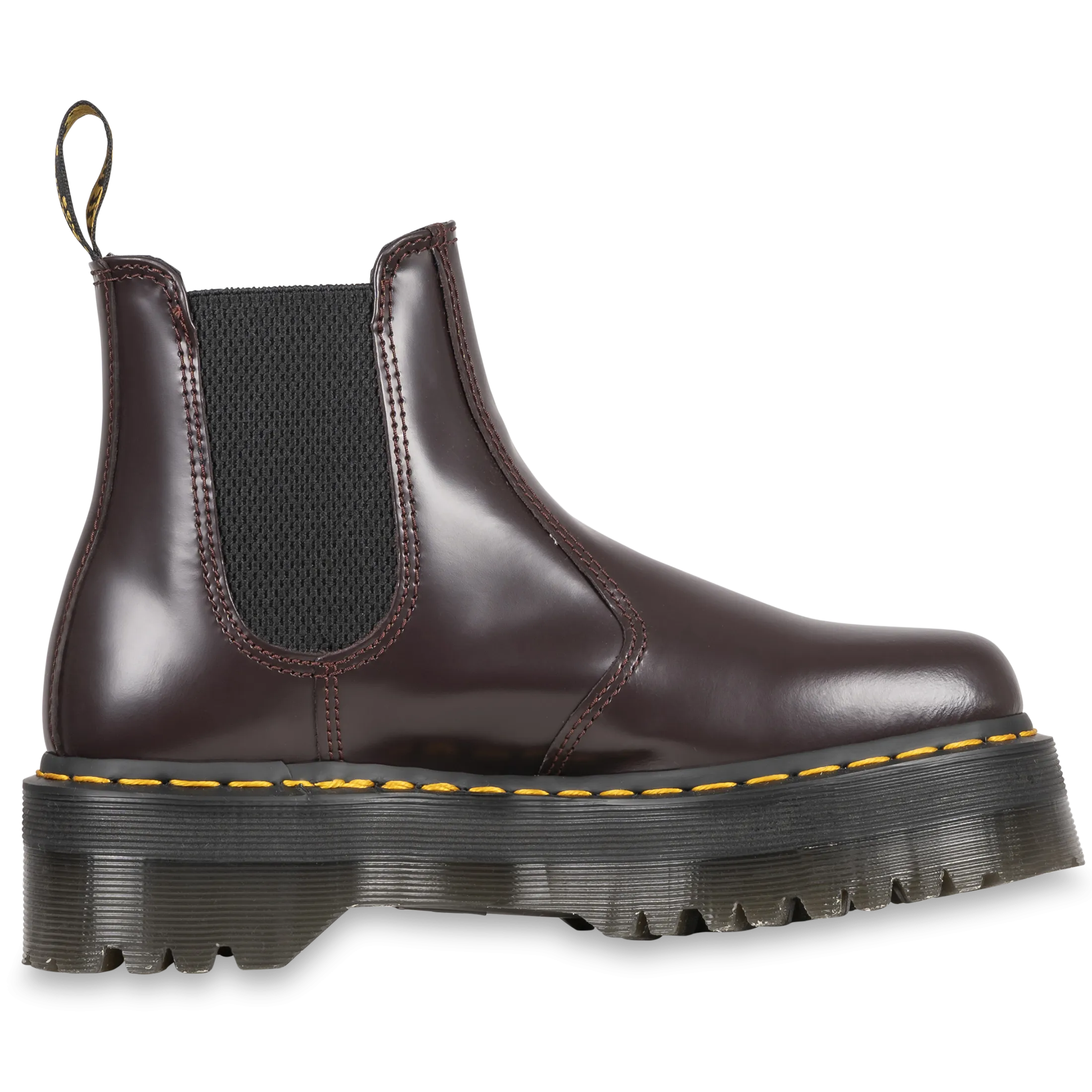 2976 Smooth Leather Platform Chelsea Boots - Burgundy Polished Smooth