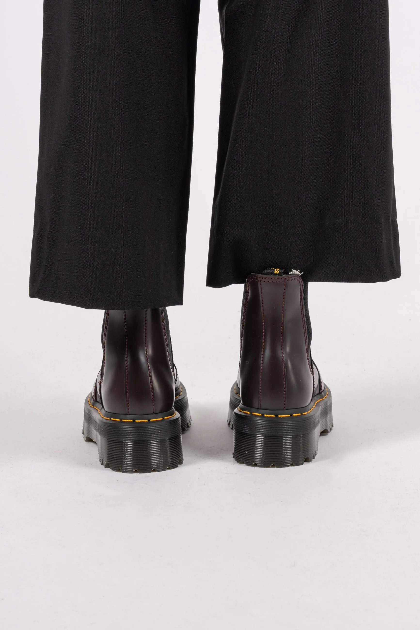 2976 Smooth Leather Platform Chelsea Boots - Burgundy Polished Smooth