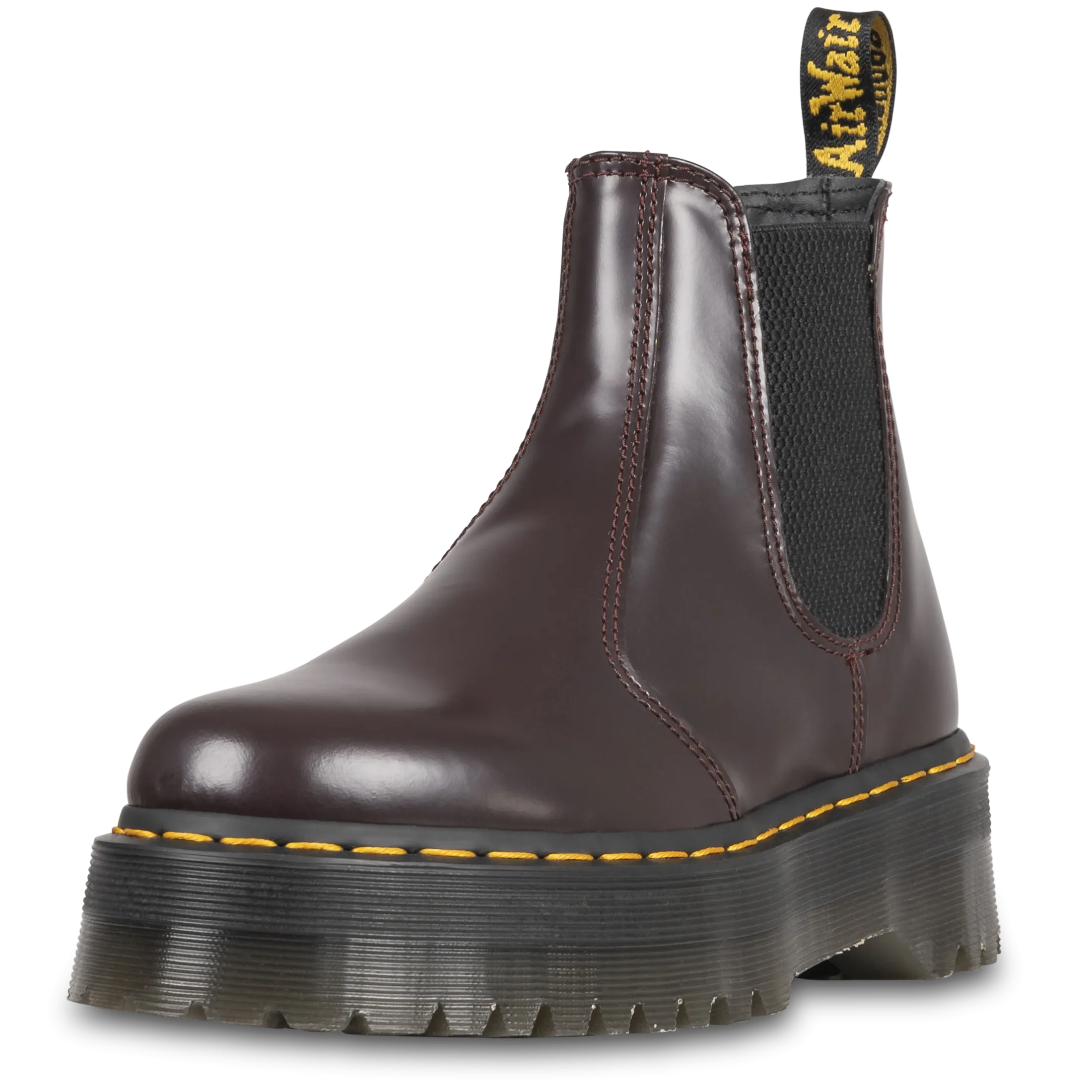 2976 Smooth Leather Platform Chelsea Boots - Burgundy Polished Smooth
