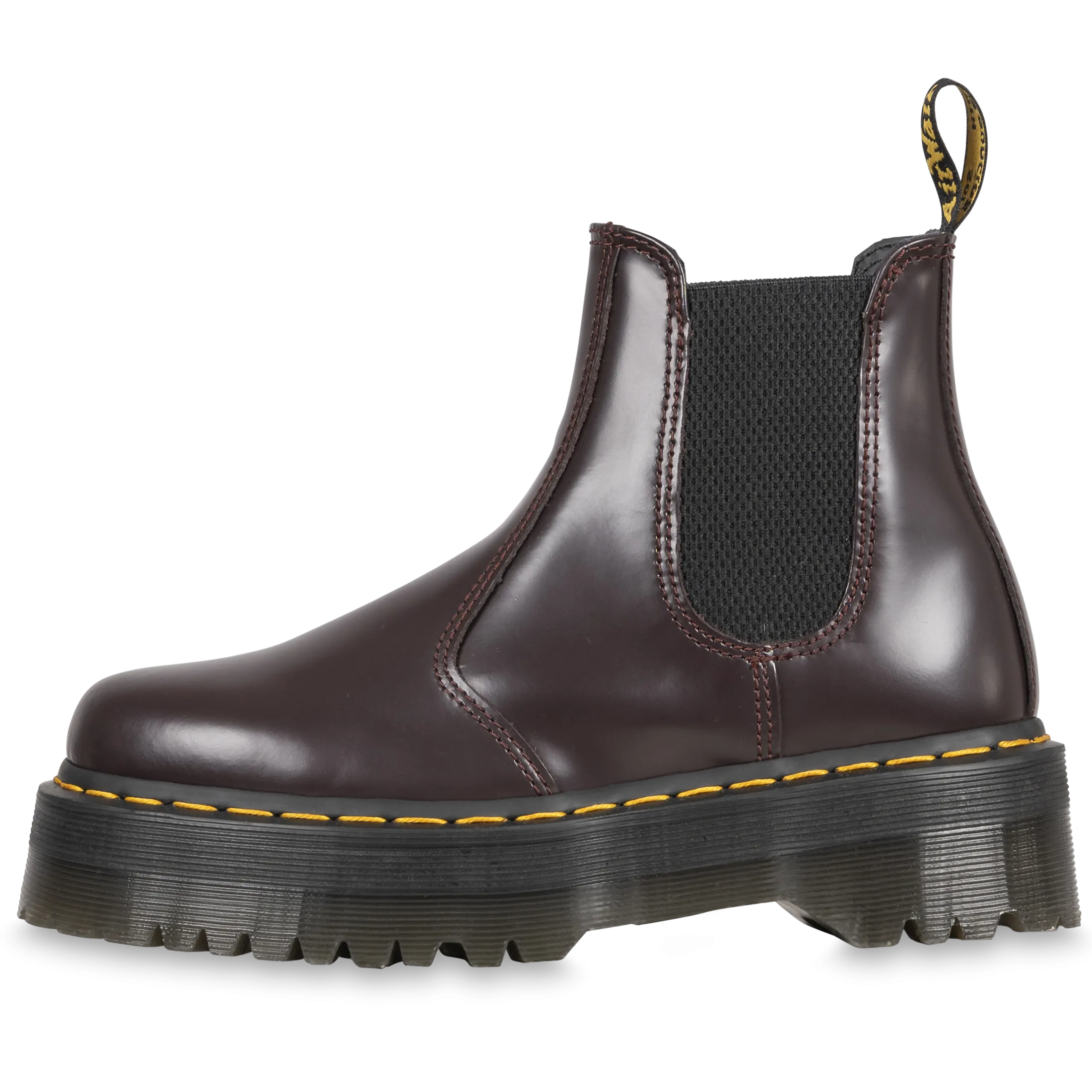 2976 Smooth Leather Platform Chelsea Boots - Burgundy Polished Smooth