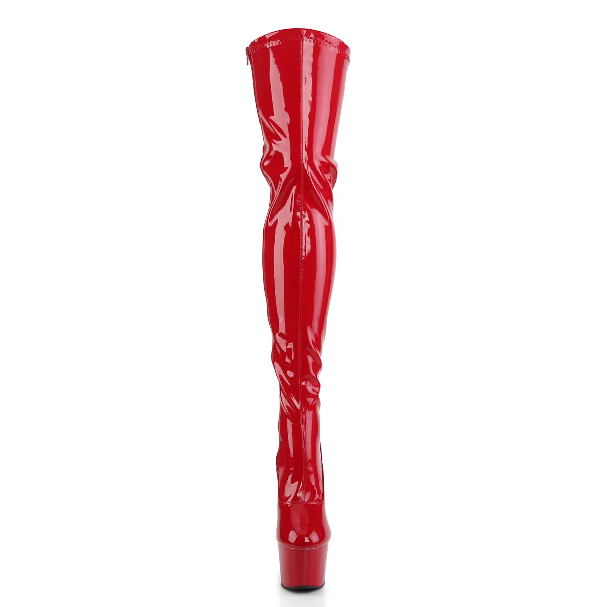 Adore-3063 Red Rear Lace Up Platform Thigh High Boots