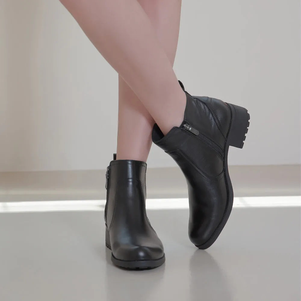Alba Zipper Ankle Boots (Nero)