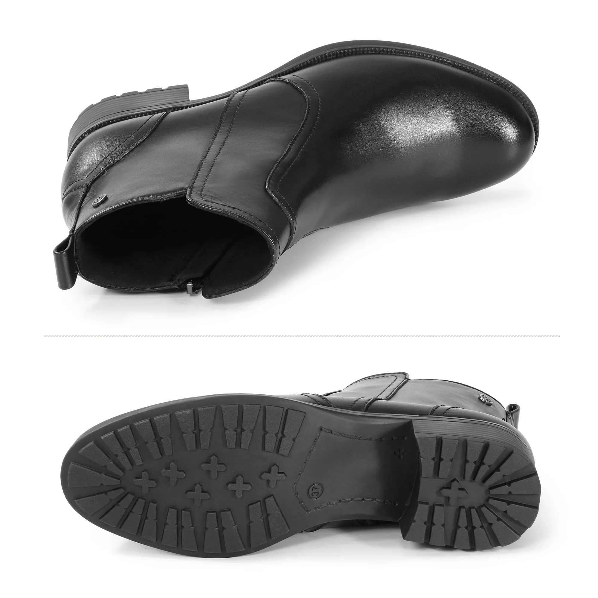 Alba Zipper Ankle Boots (Nero)