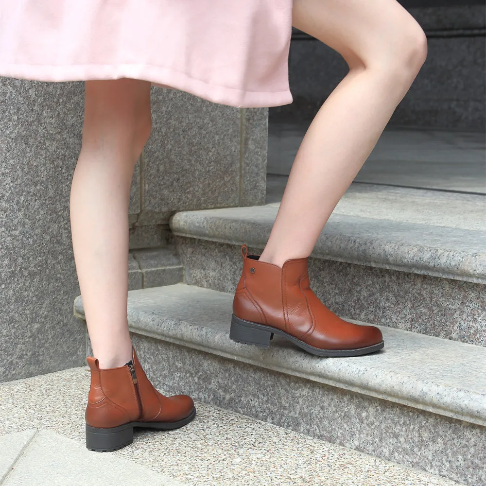 Alba Zipper Ankle Boots (Nutshell)
