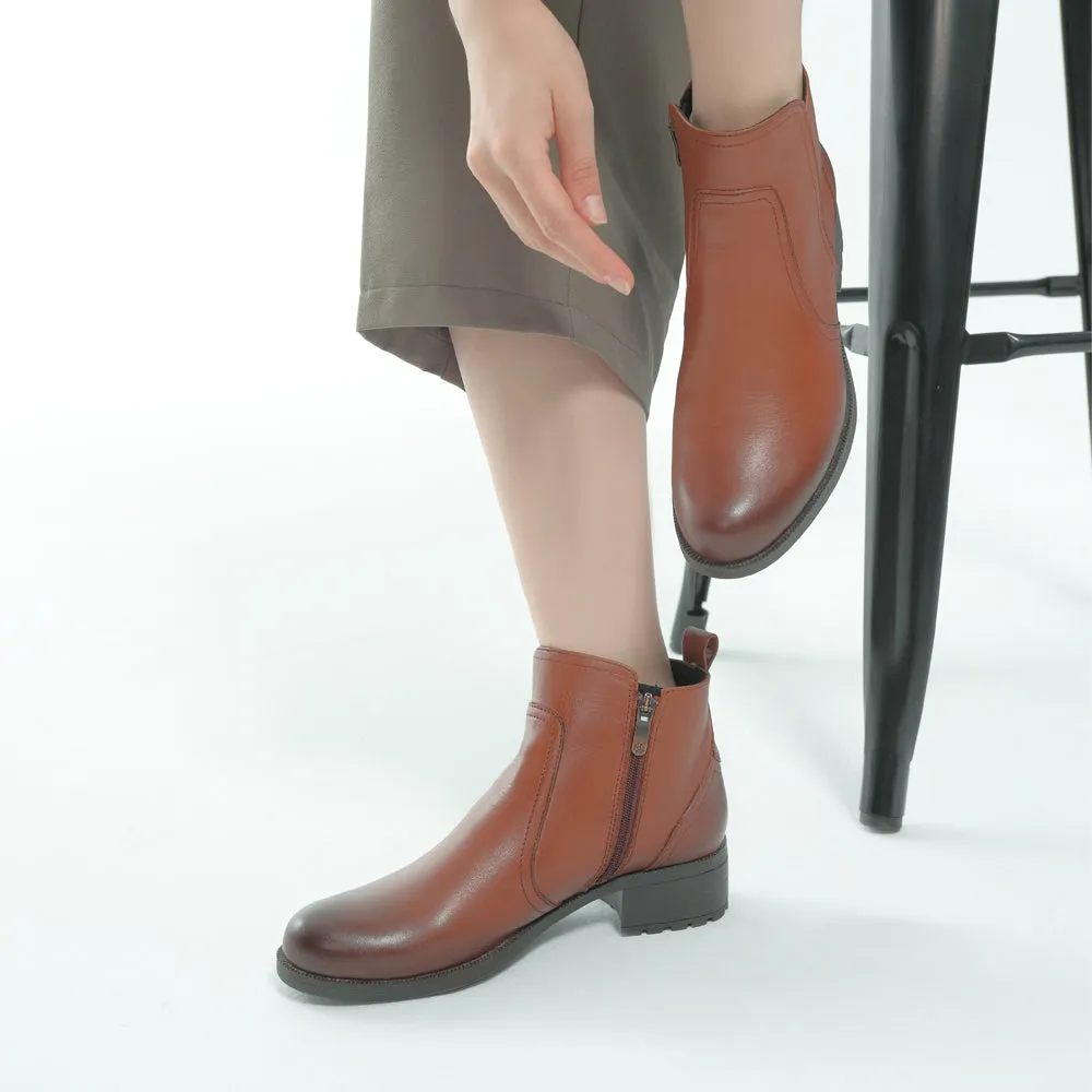 Alba Zipper Ankle Boots (Nutshell)