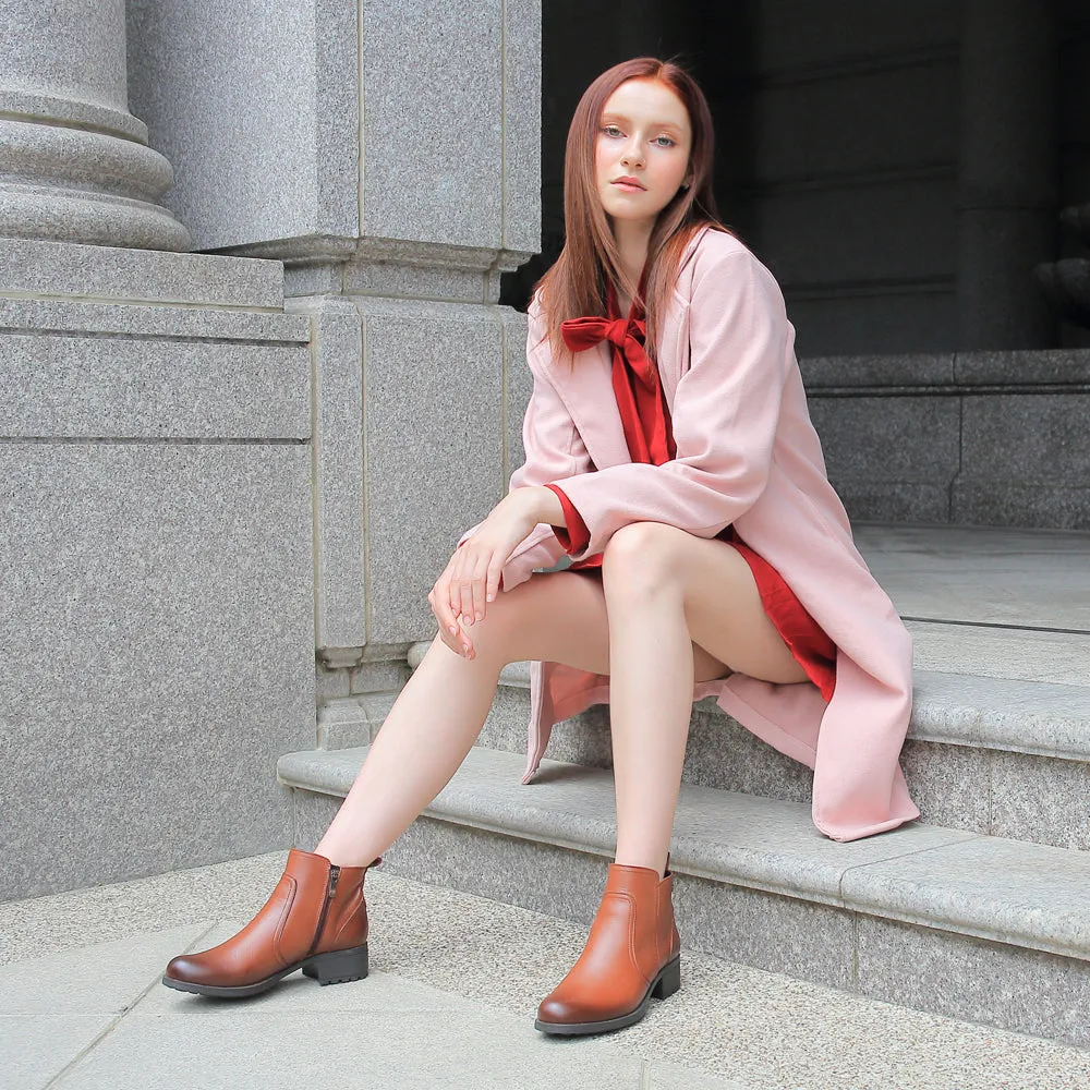 Alba Zipper Ankle Boots (Nutshell)