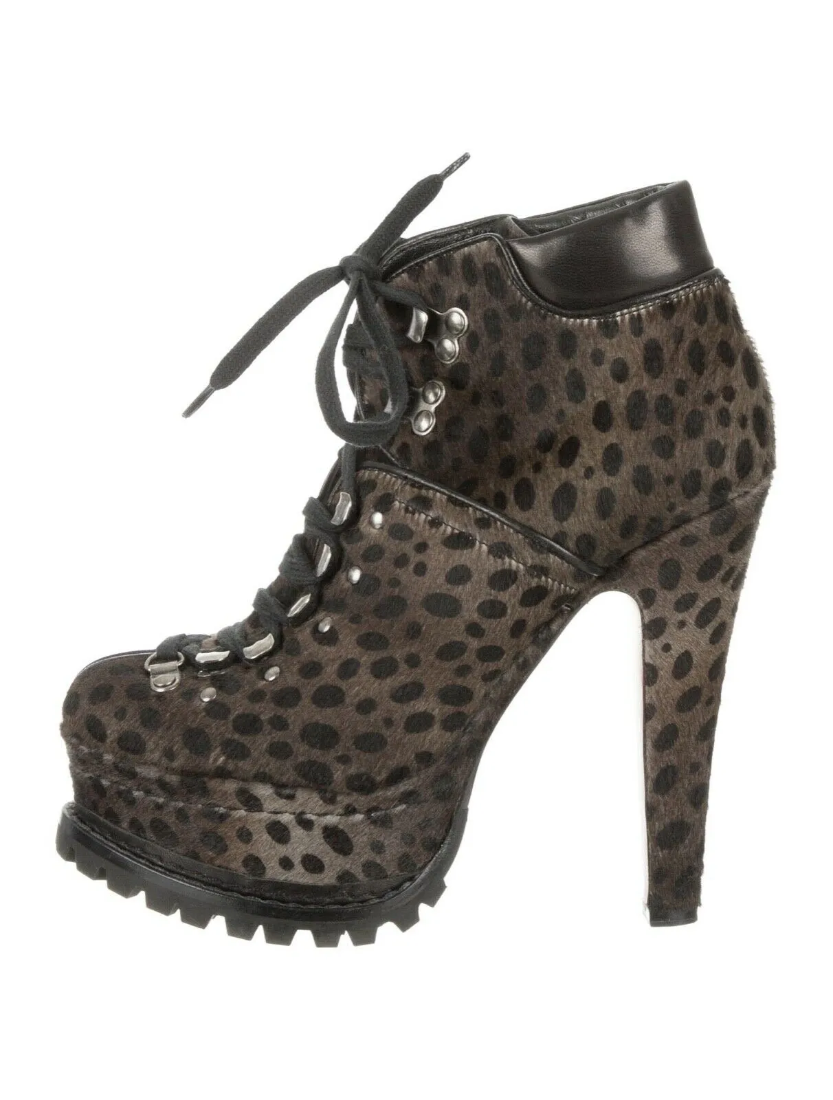 AZZEDINE ALAÏA ALAIA Ponyskin Platform Ankle Boots Booties Sz 41 UK 8 US 11 LADIES