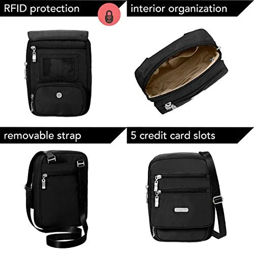 Baggallini Journey Crossbody Travel Bag, Black/Sand, One Size