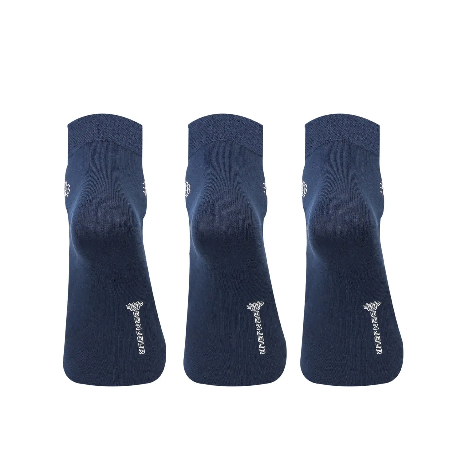 Bamboo Fiber Classic Ankle Socks (Navy) - Pack of 3