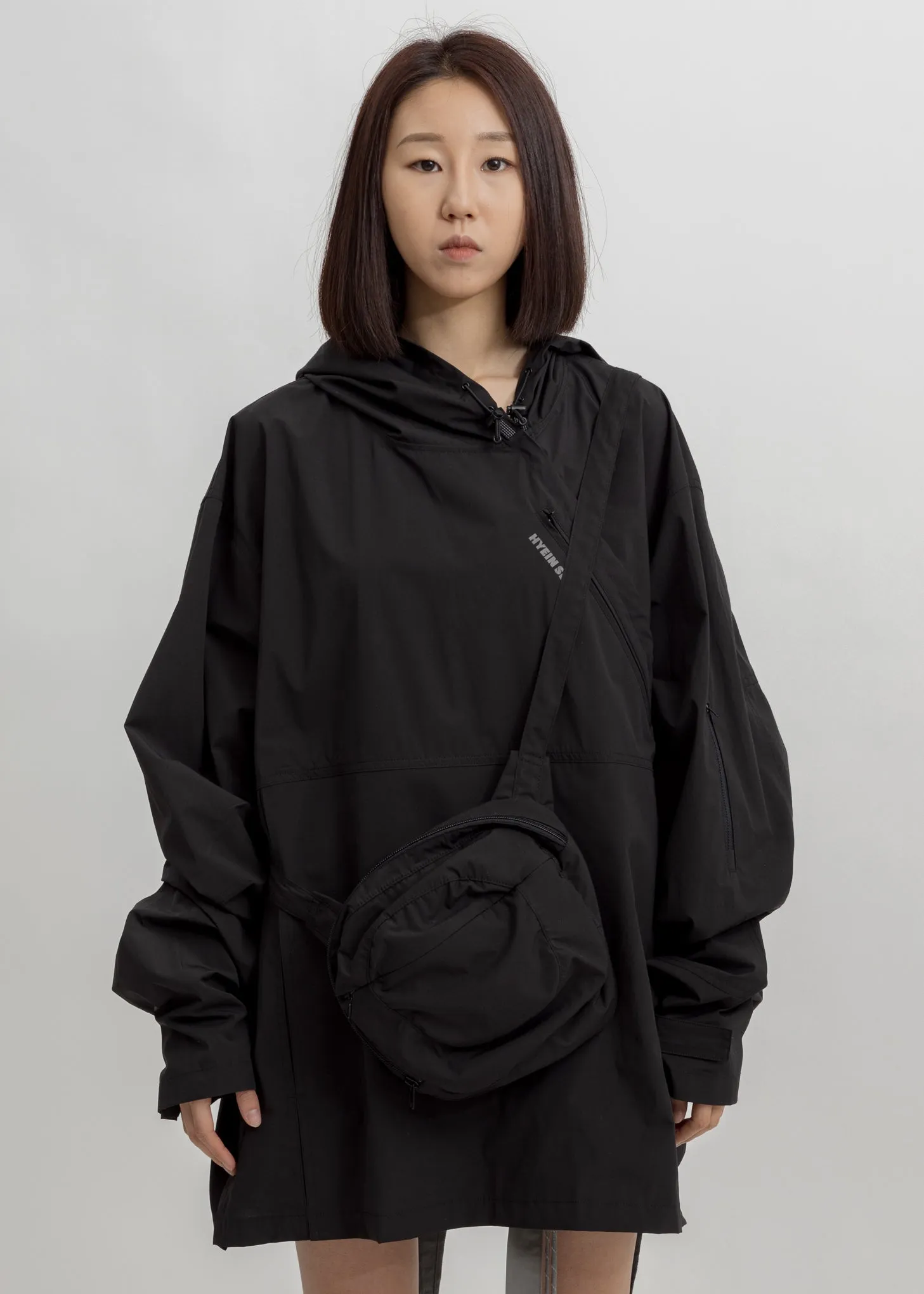 Black Packable Anorak