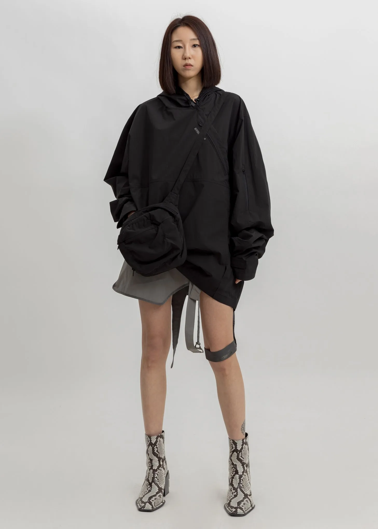 Black Packable Anorak