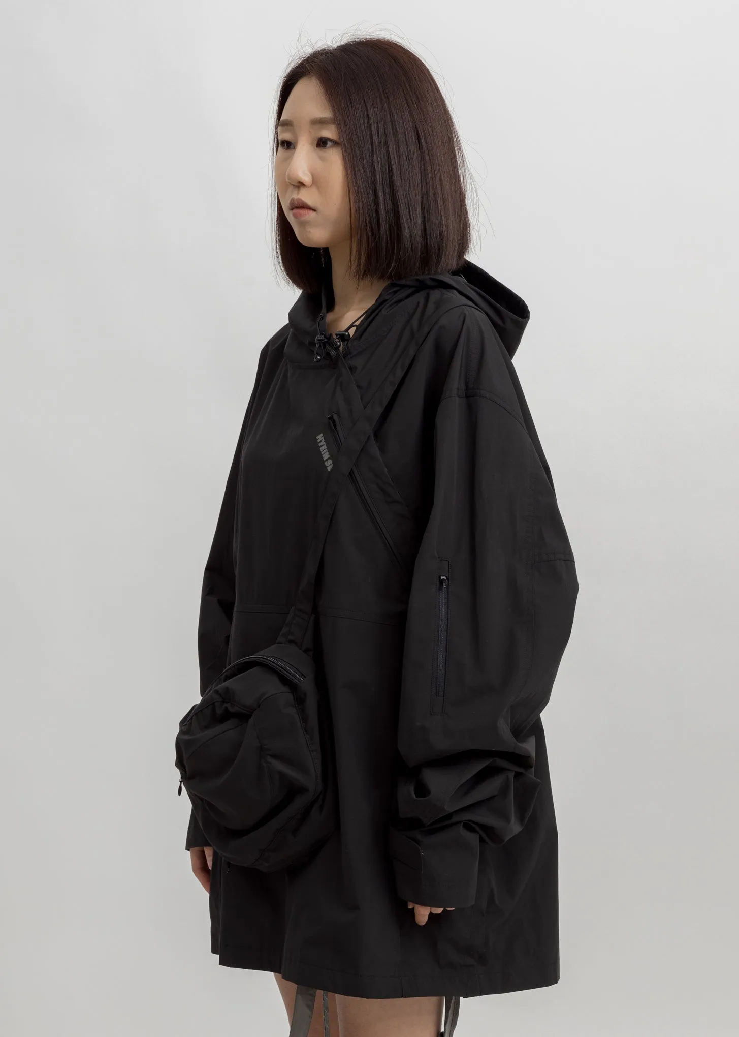 Black Packable Anorak