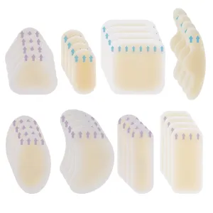 Blister Plasters Heel Hydrocolloid Plasters, Pack of 32 Gel Plasters Blister Prevention, Heel Blister Plasters Hiking for Toes and Fingers Forefoot Heel Heel Protection Protective Skin (8 Types)