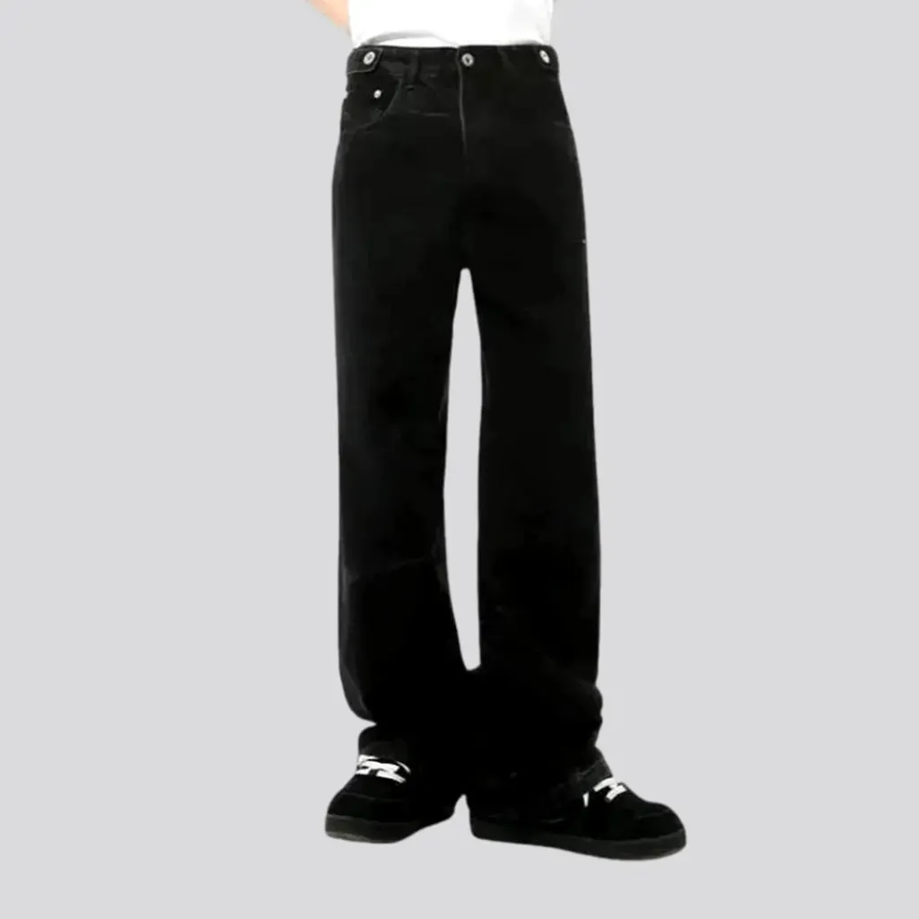 Boho style slouchy fit men's jeans