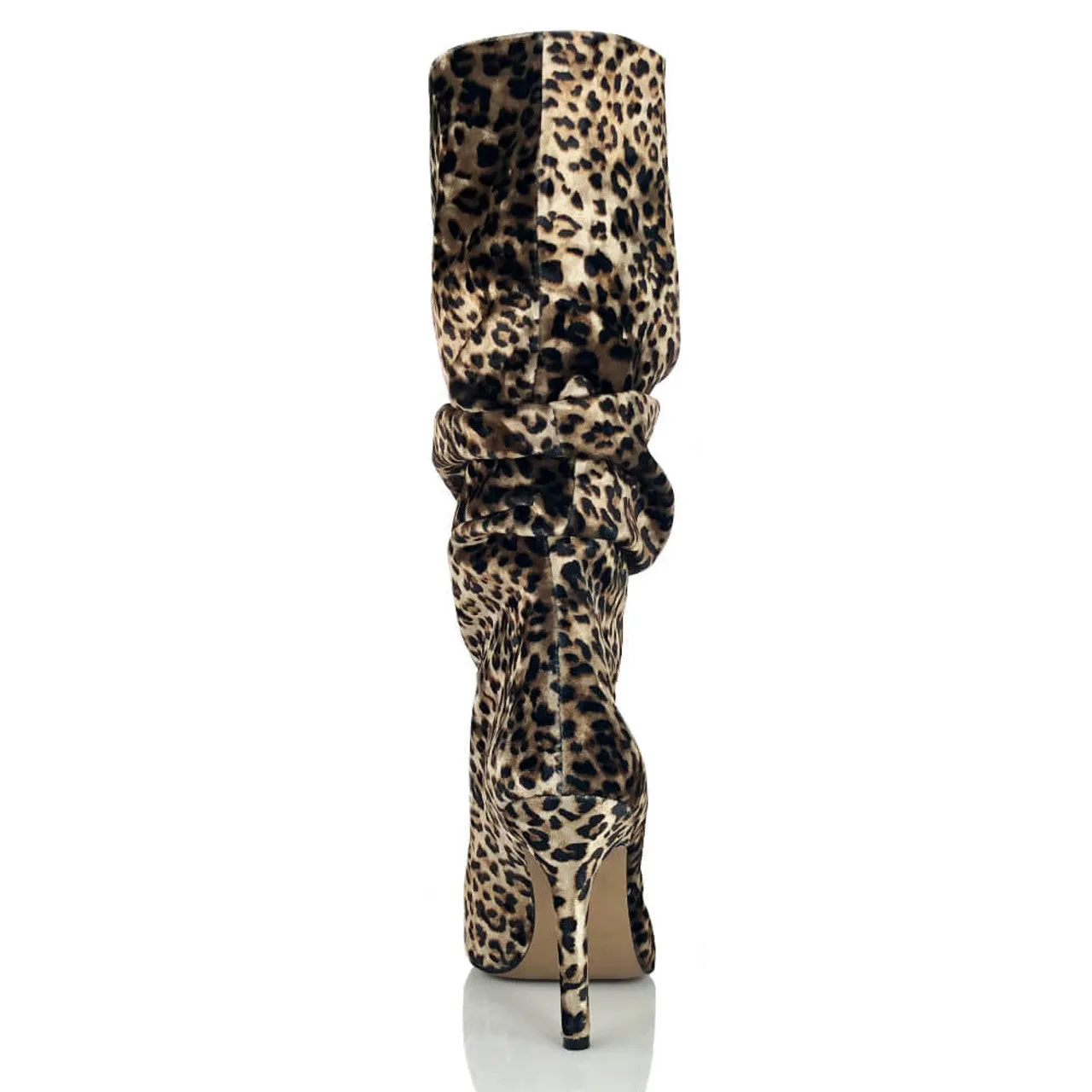 Bree - Closed Pointed Toe Ruched Mid Slouch Latin Dance Boots (Street Sole)