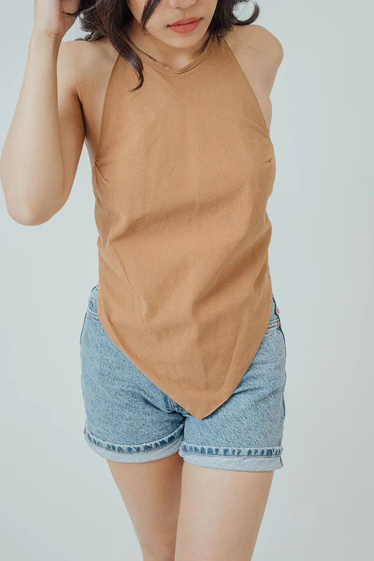Bria Halter Bandana Hem Top
