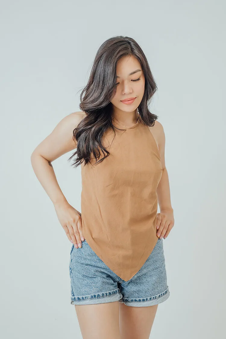 Bria Halter Bandana Hem Top
