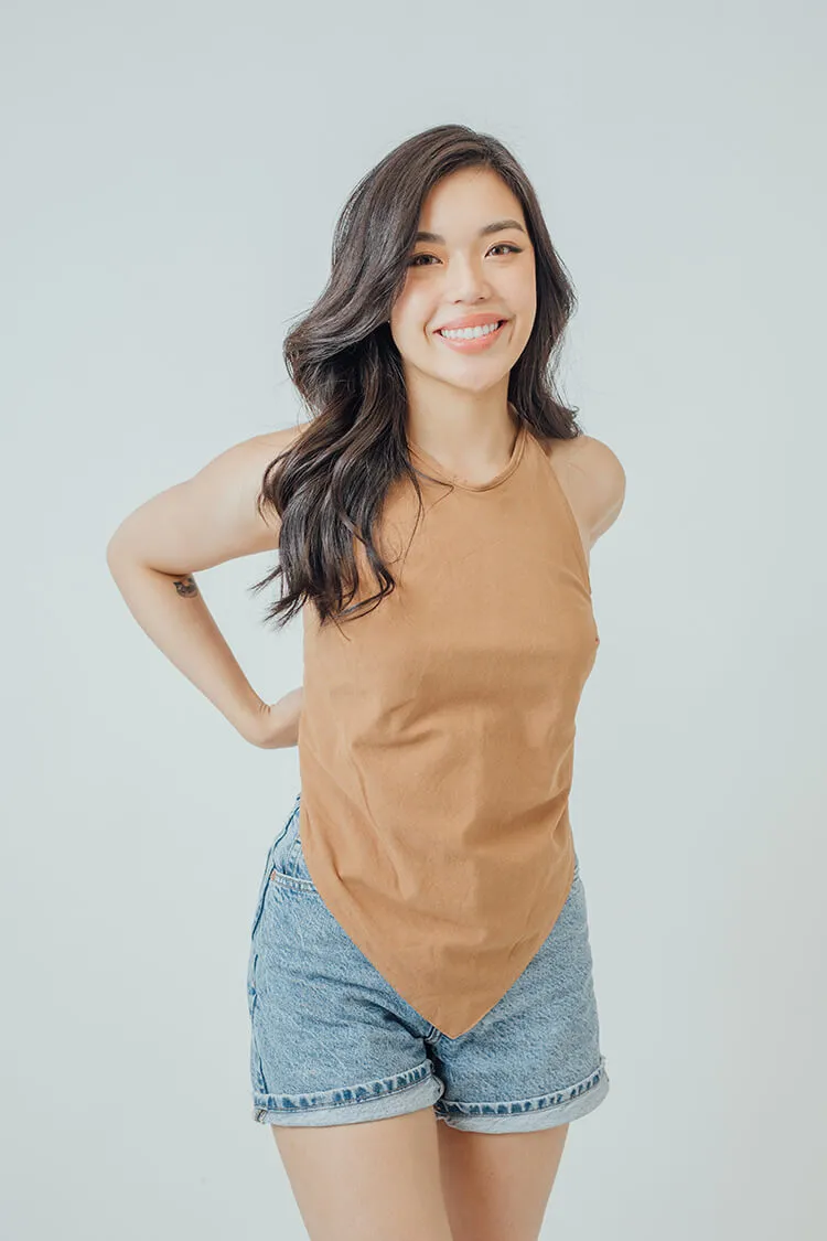 Bria Halter Bandana Hem Top