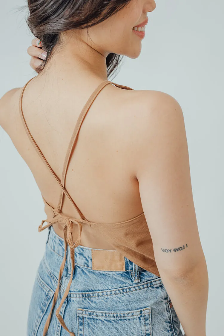 Bria Halter Bandana Hem Top