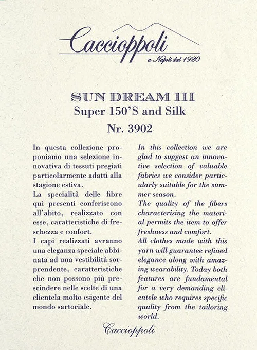 Caccioppoli Sun Dream Amango Flat Blue Wool Silk Pants