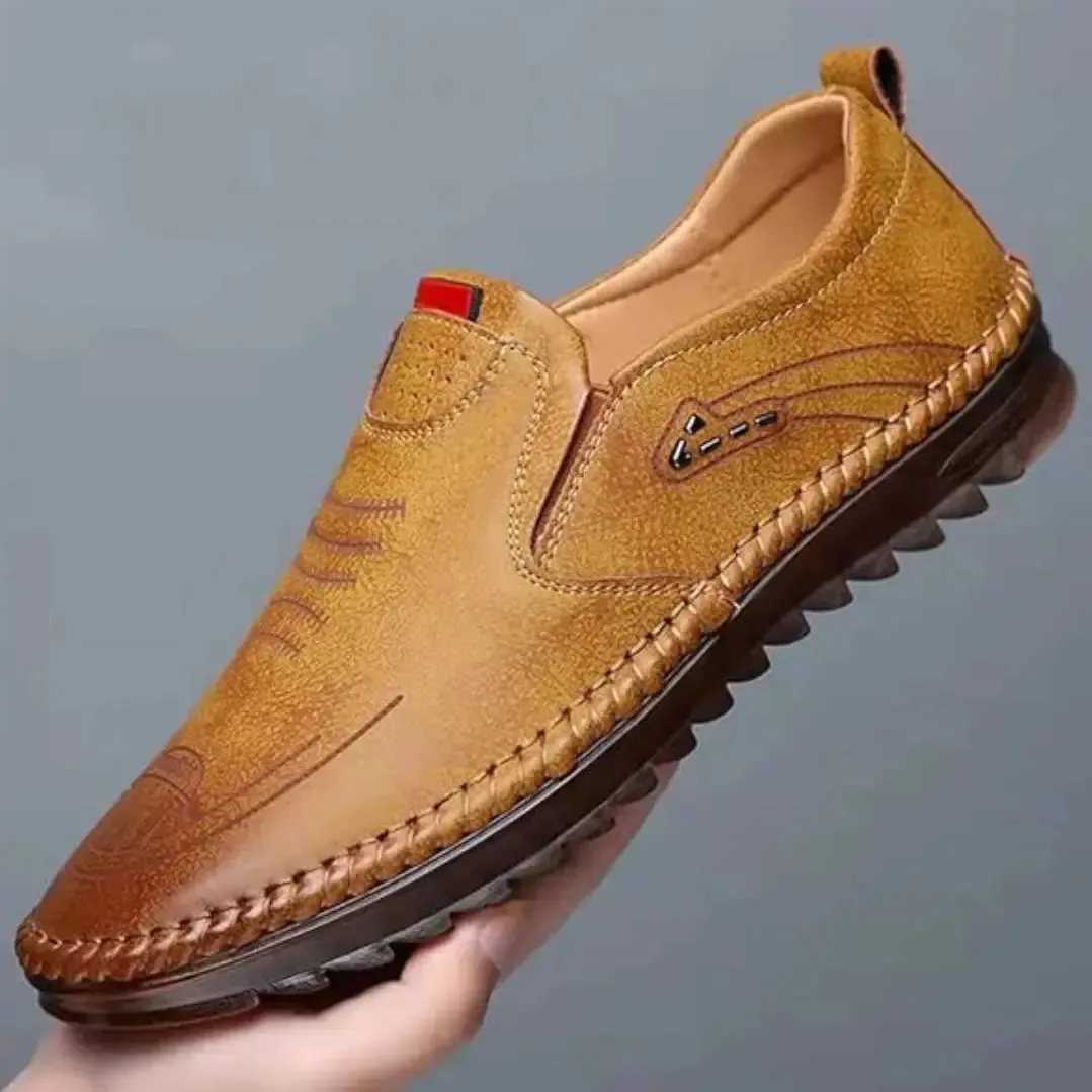 Casual Leather Shoes for Men - Slip-On Brown Casual Shoes