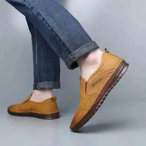 Casual Leather Shoes for Men - Slip-On Brown Casual Shoes
