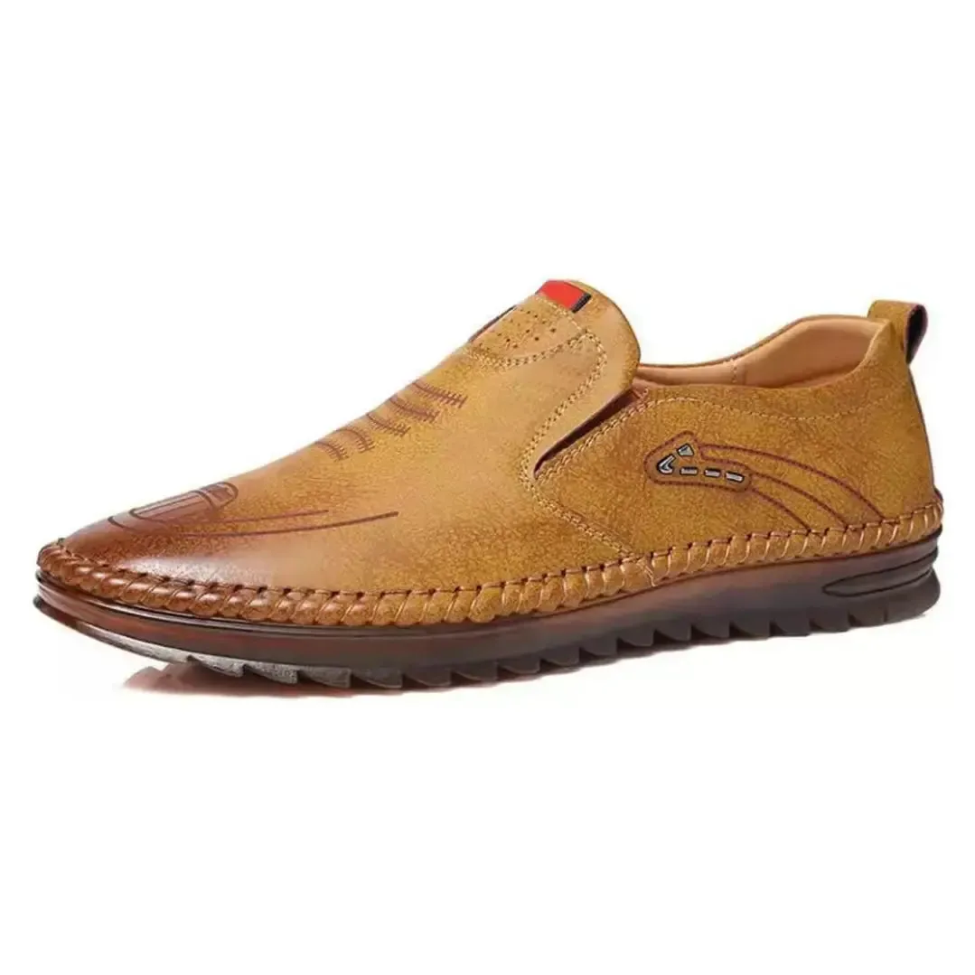 Casual Leather Shoes for Men - Slip-On Brown Casual Shoes