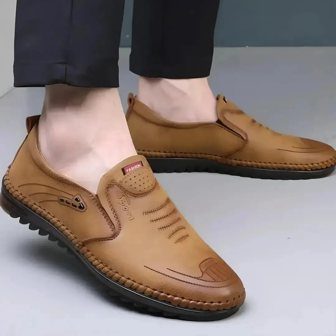 Casual Leather Shoes for Men - Slip-On Brown Casual Shoes