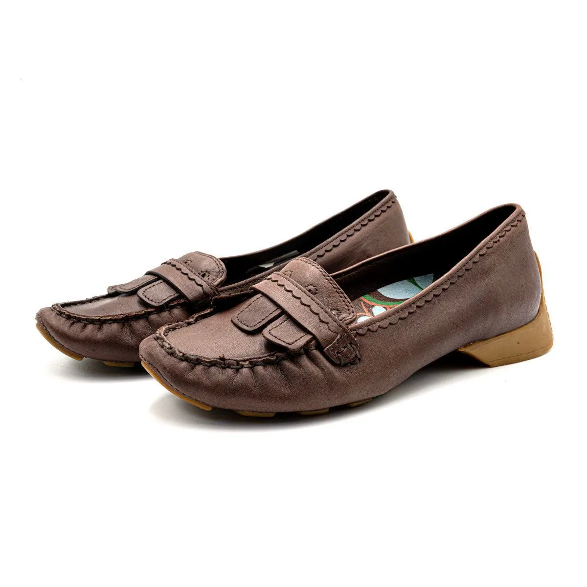 Clarks Ballerinas Leather Brown Colour For Women