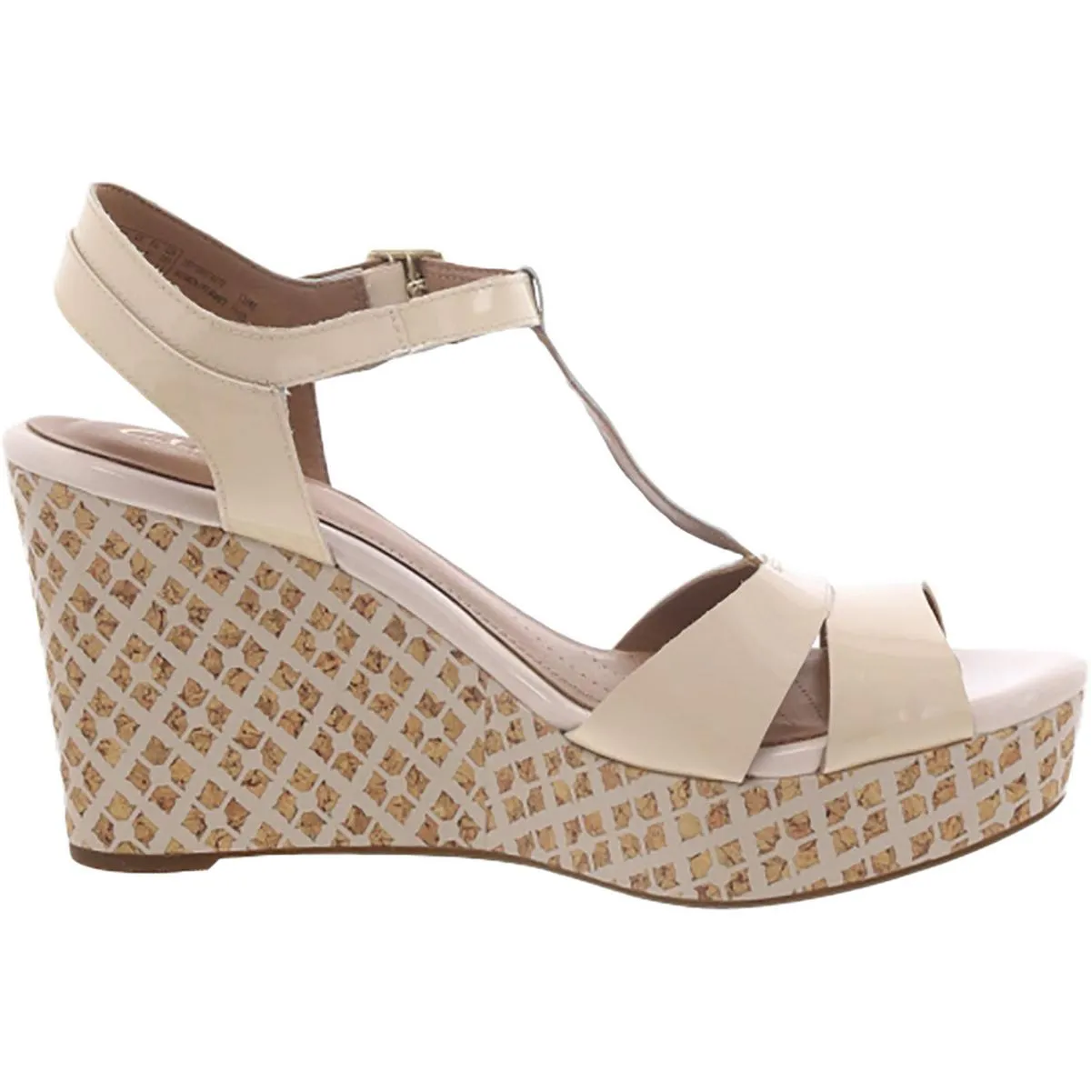 Clarks Womens Amelia Roma Patent Leather Ankle Strap Platform Sandals