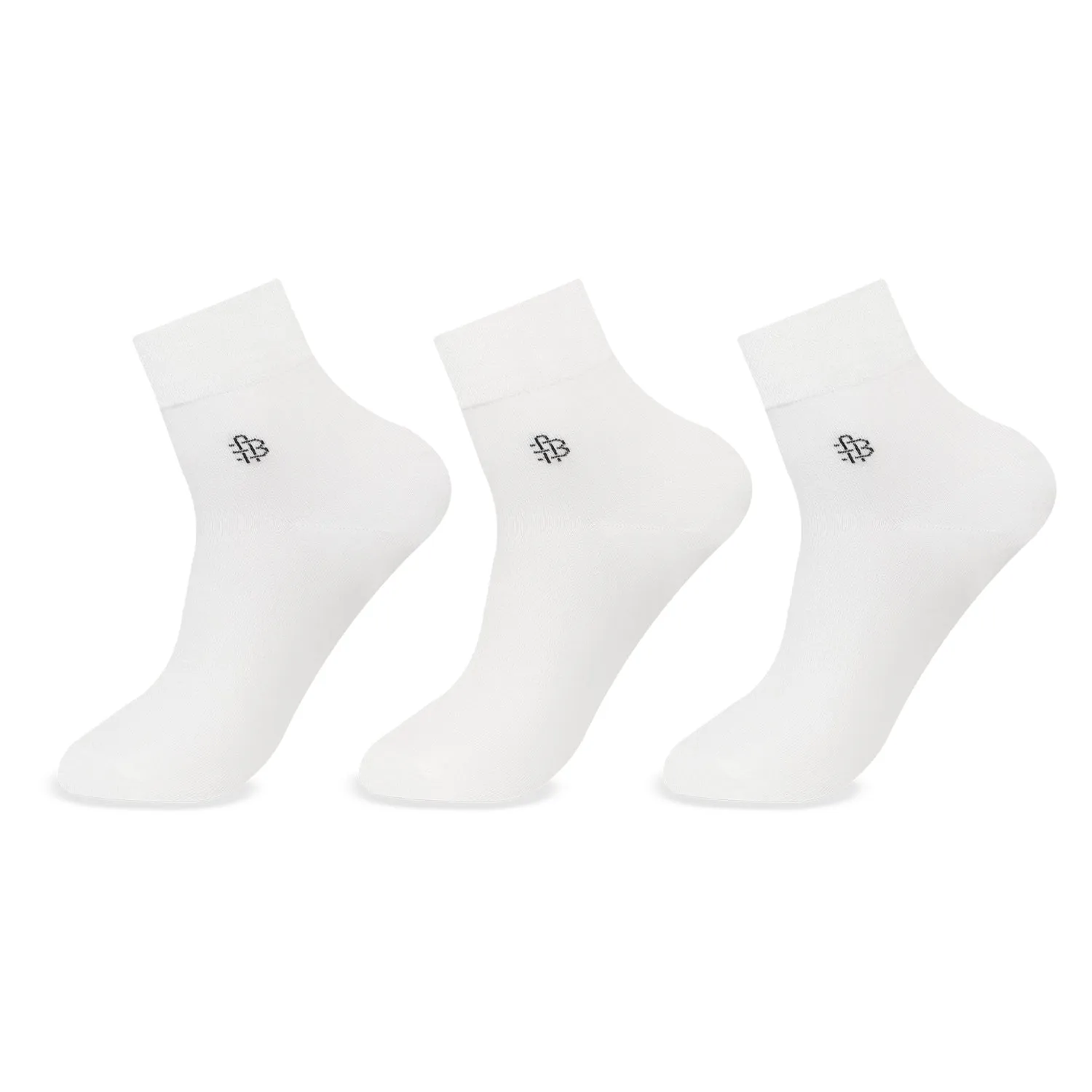 Classic Ivory Bamboo Ankle Socks - Pack of 3