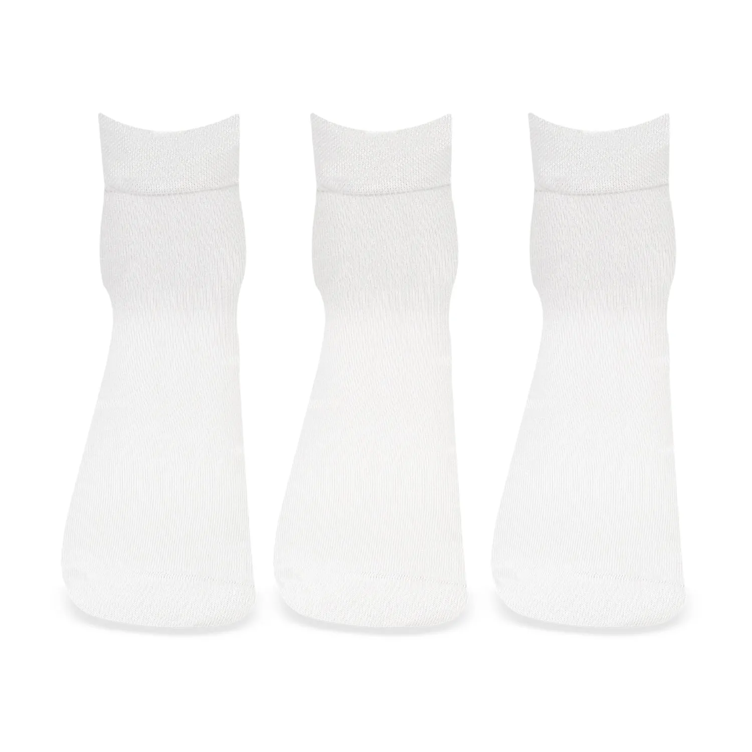 Classic Ivory Bamboo Ankle Socks - Pack of 3