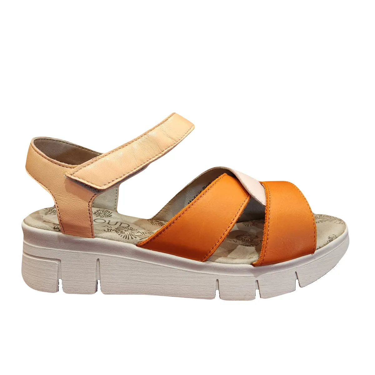 Cloud "Ivey" Orange/Peach Combo - Wedge Sandal