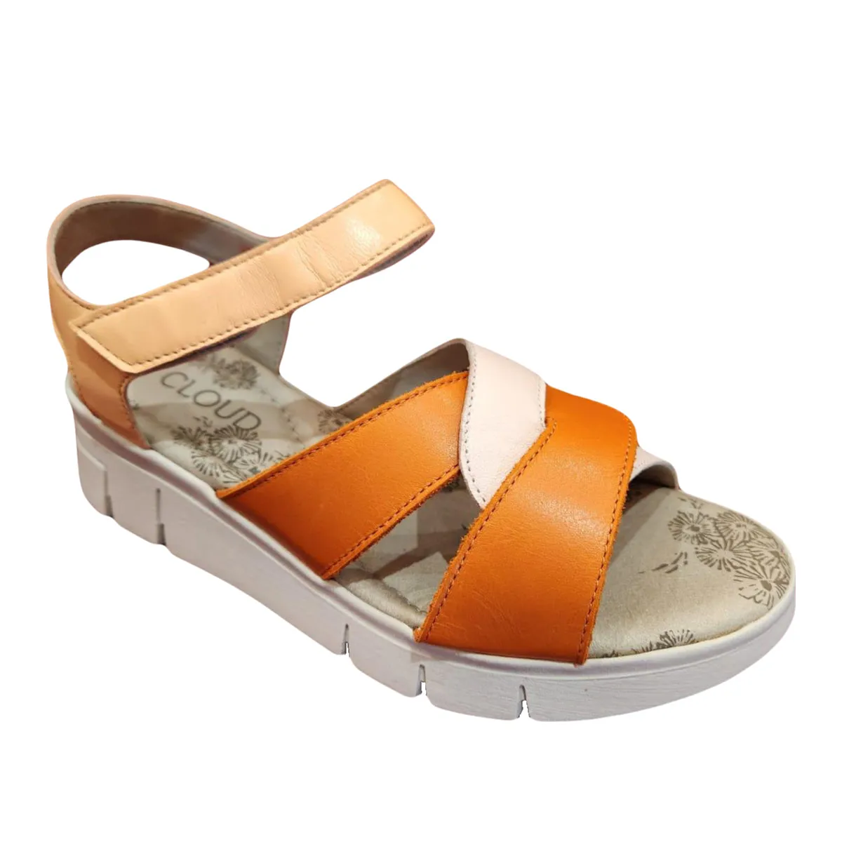 Cloud "Ivey" Orange/Peach Combo - Wedge Sandal