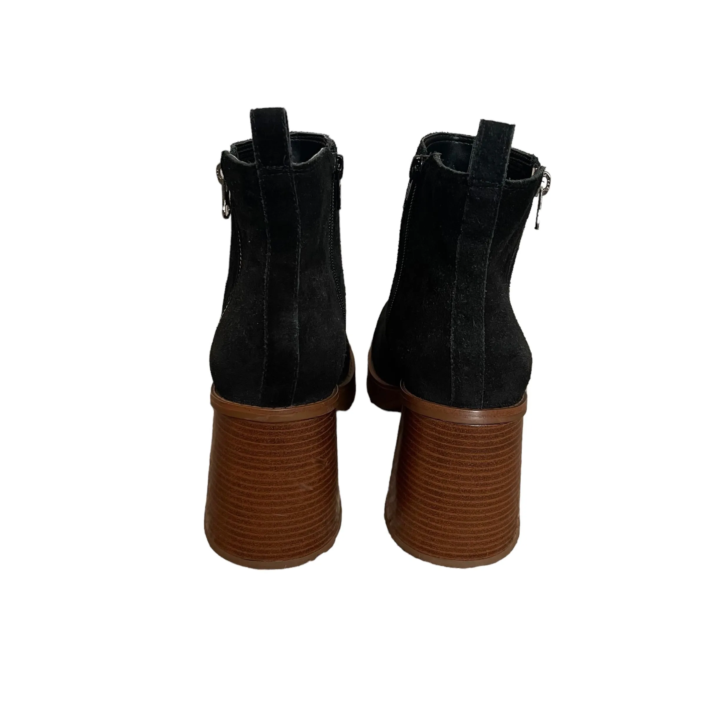 Copper Key | Women's Black Suede Solstice Platform Ankle Boots | Size: 9.5