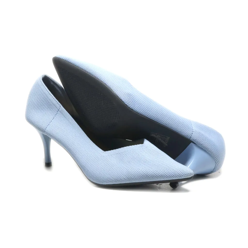 Cuccoo Mid-Heel Shoes Fabric Blue Colour For Women