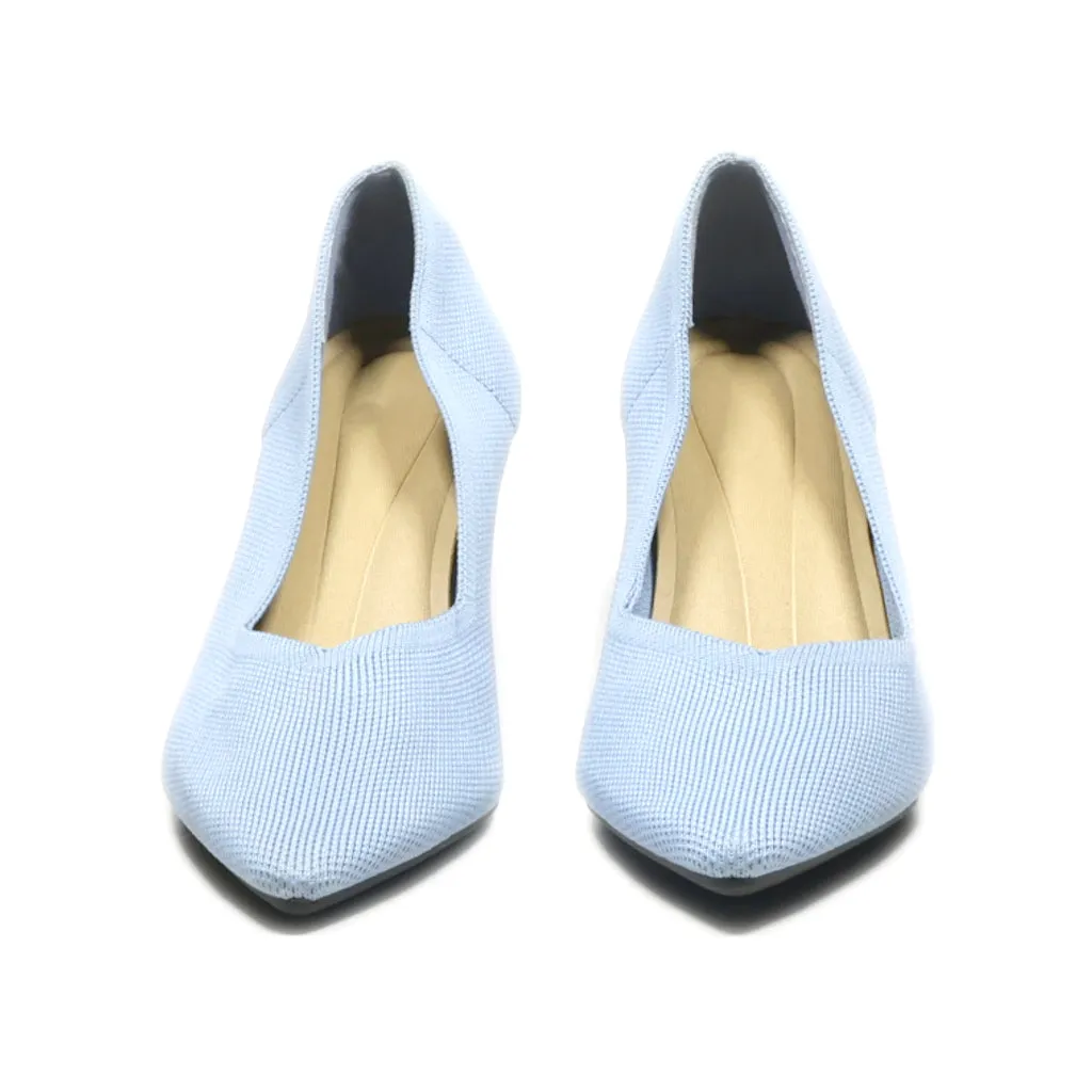 Cuccoo Mid-Heel Shoes Fabric Blue Colour For Women
