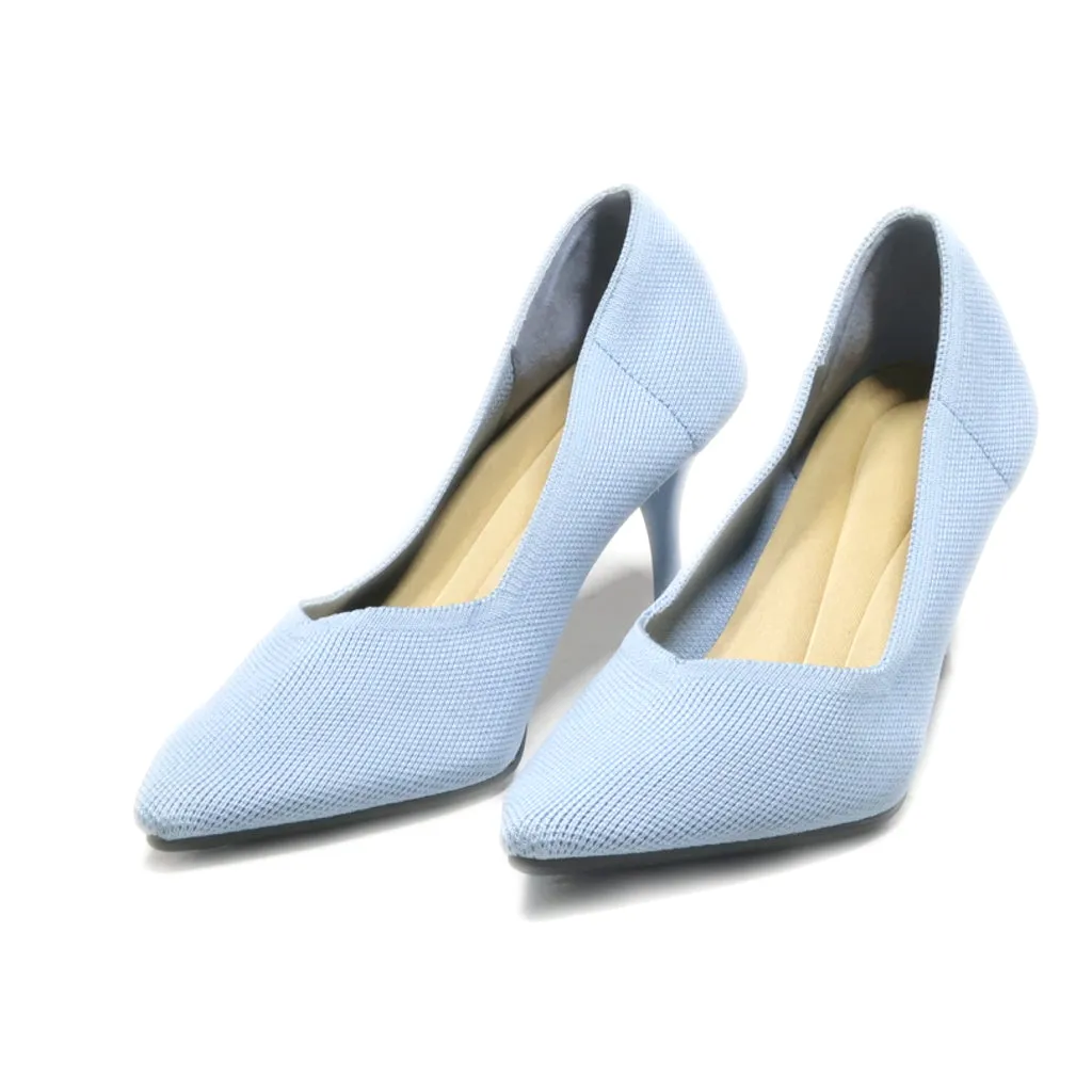 Cuccoo Mid-Heel Shoes Fabric Blue Colour For Women
