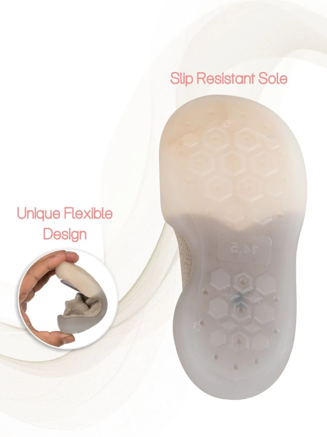 Cuddle Paws: Teddy Applique Shoe Socks in Beige