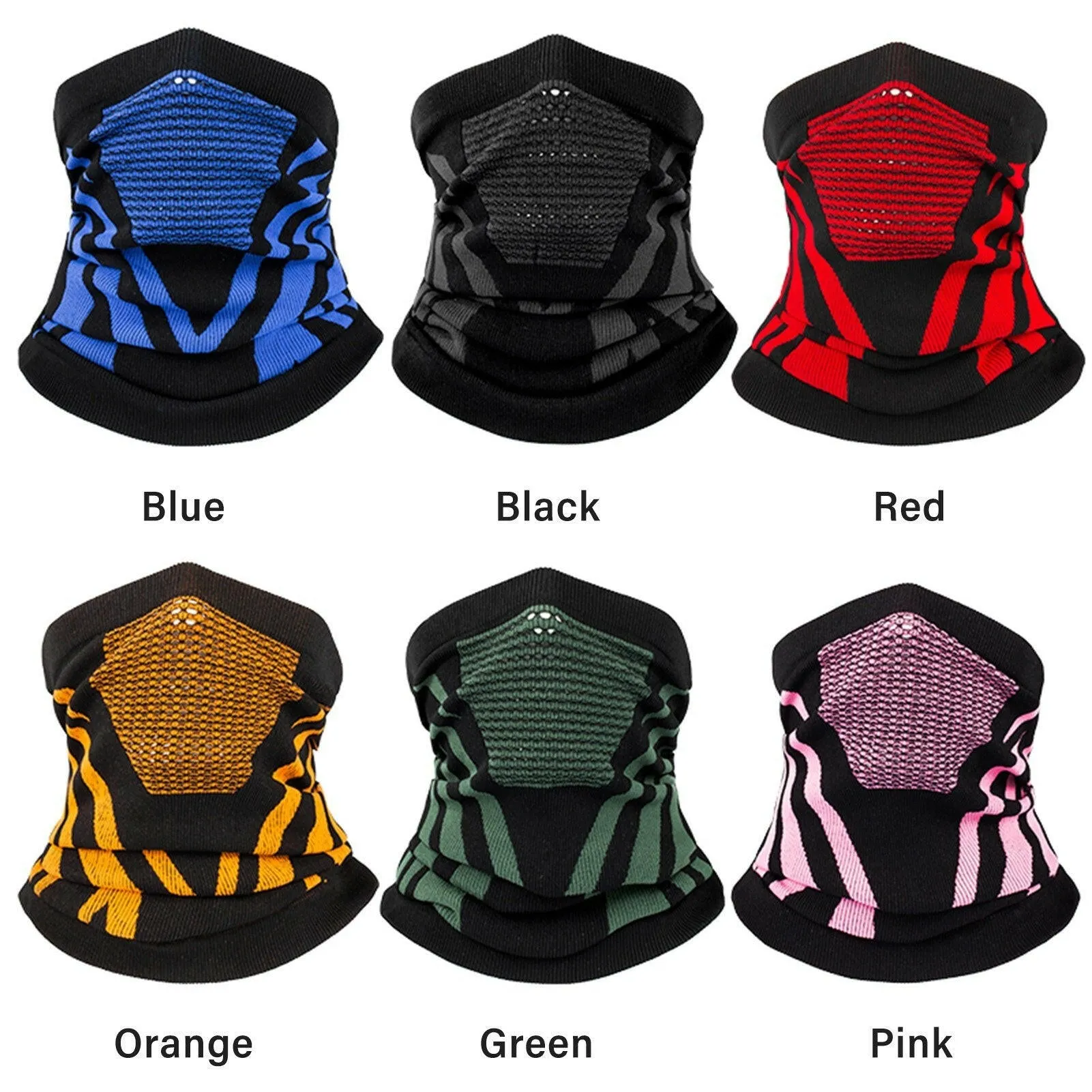 Cycling Face Cover Neck Gaiter Breathable Stretchable Moisture-wicking Warm Windproof Sun Block Hiking Climbing Running