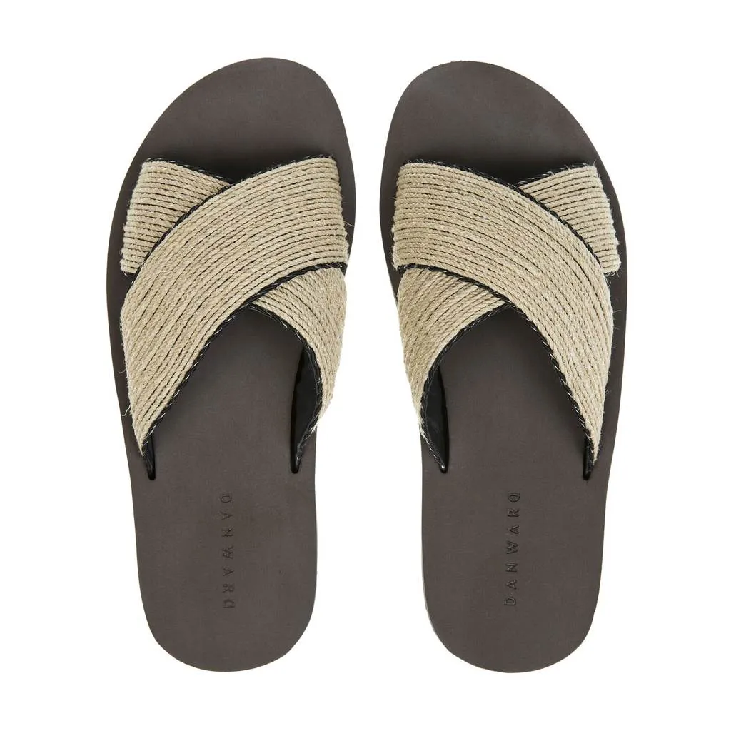 Danward Men's Criss-Cross Beach Silde with Micro Bottom