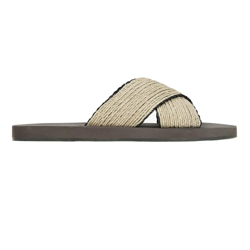 Danward Men's Criss-Cross Beach Silde with Micro Bottom