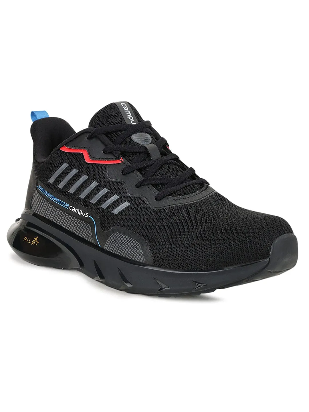 DECCAN Black Men's Running Shoes