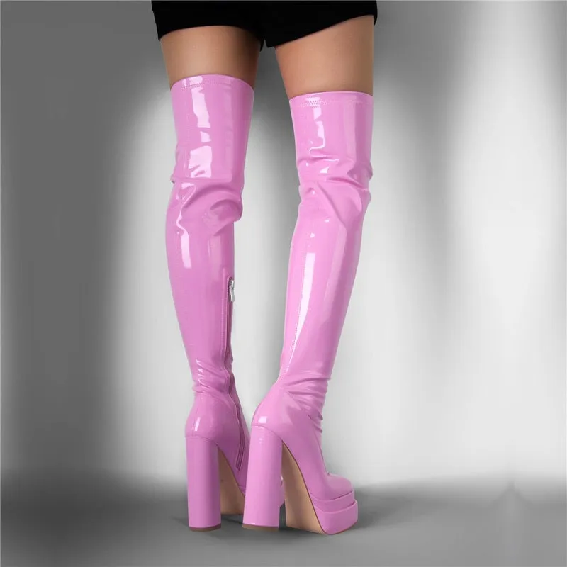 Designer Platform High Heel Boots