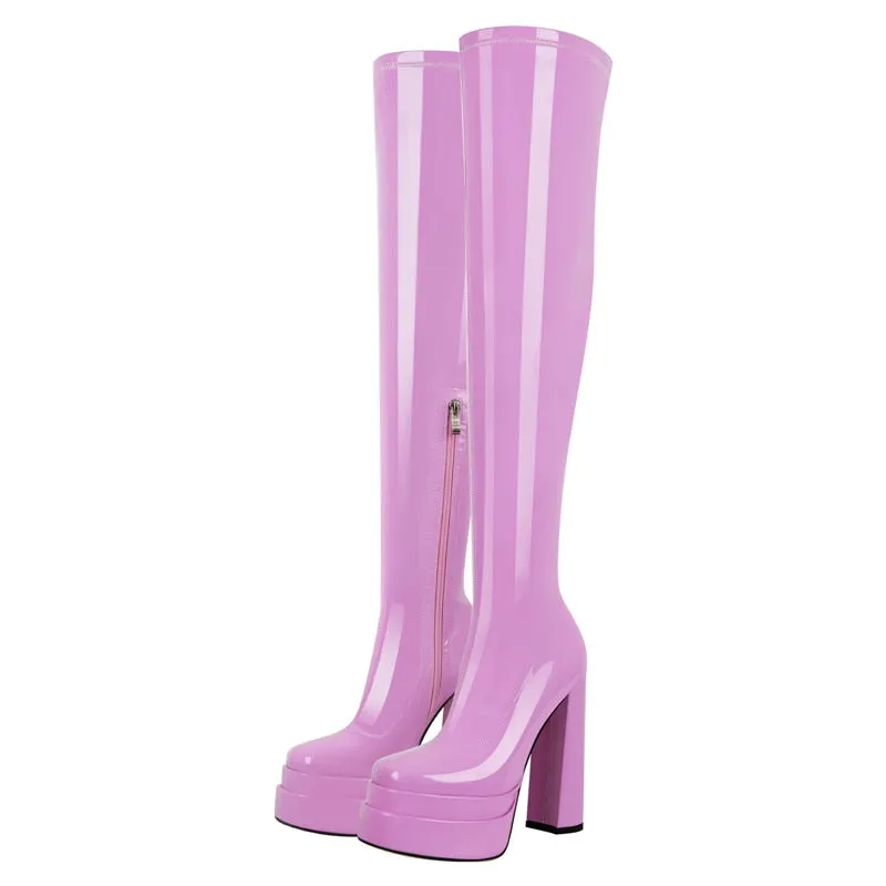 Designer Platform High Heel Boots