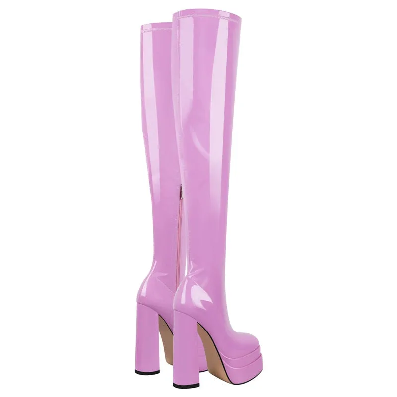 Designer Platform High Heel Boots